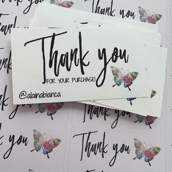 52. Watercolor Butterfly Personalized Package Inserts | Stickers Bundle - Picture 2 of 3